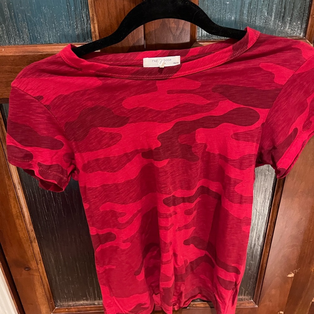 rag & bone Red Camo Top
